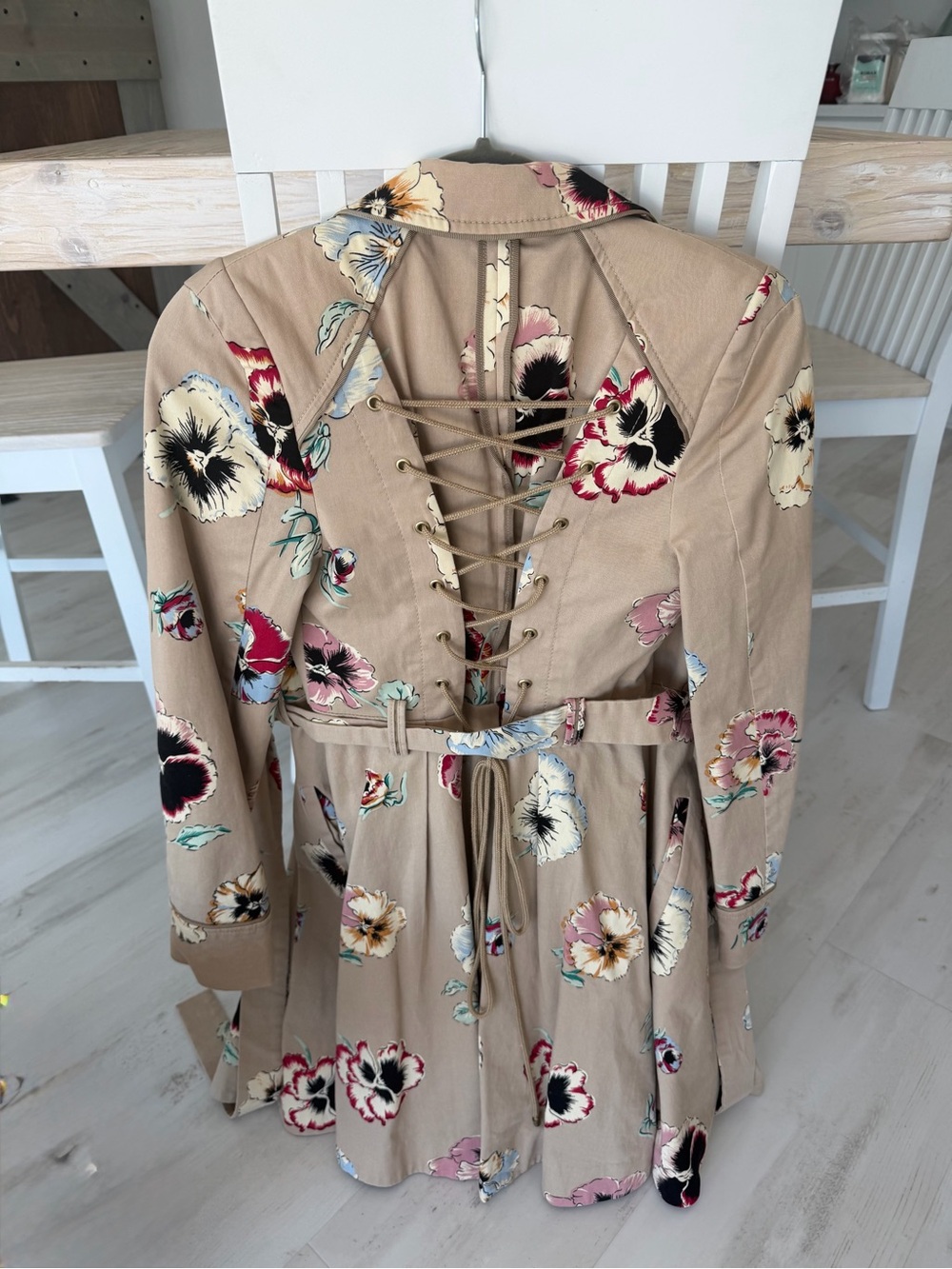 elevenses Tan Floral Trench Coat - Picture 3 of 4